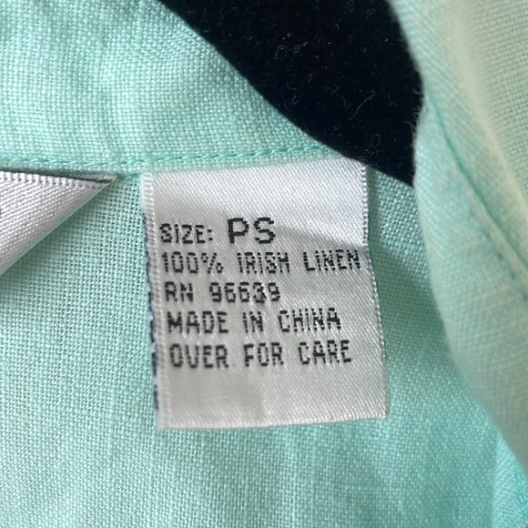 Irish Linen Richard Malcolm Embroidered Sleeveless Blouse Top W’s PS Beach Tank - Picture 4 of 12